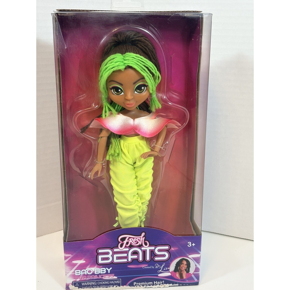 NEW - Fresh Beats Bao Bby Pop Princess Fashion Doll 10in Articulated Green Hair